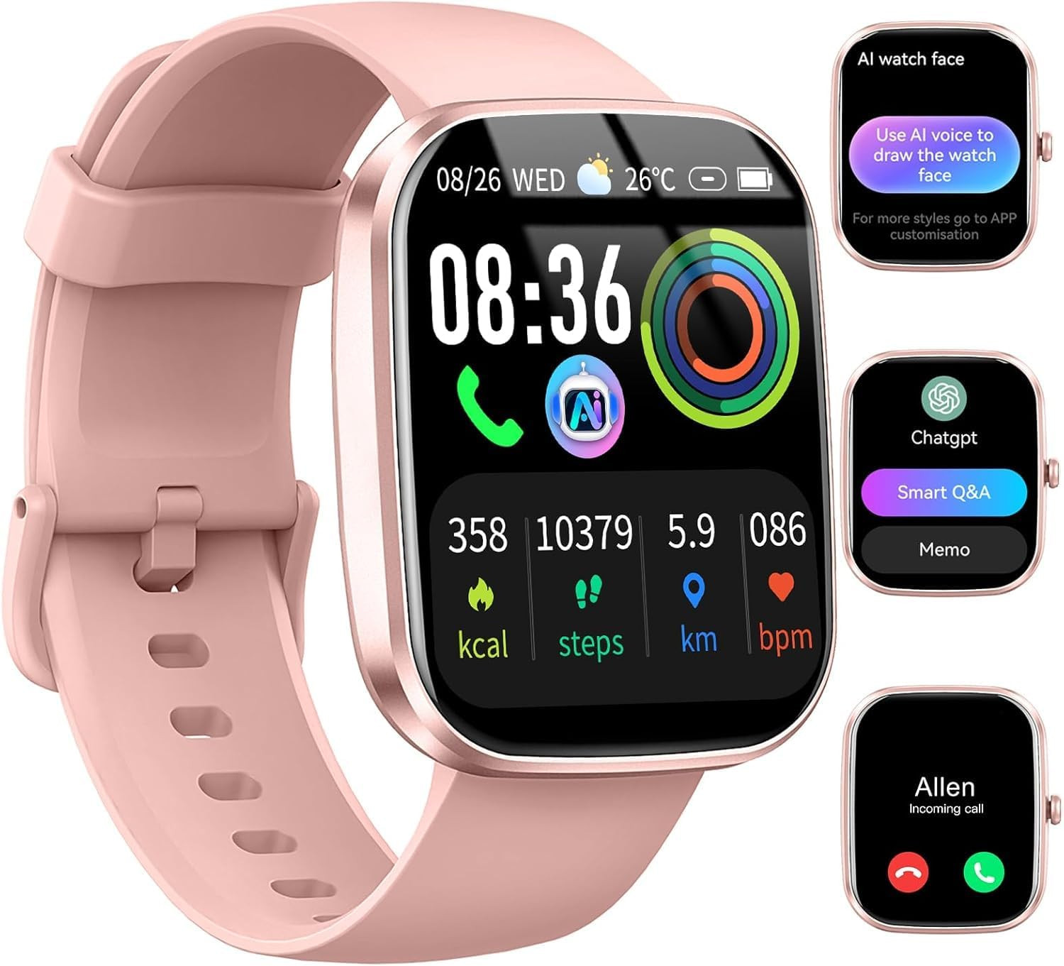 AI Smart Watch Men Women GPS WiFi Tracker Fitness Activity Waterproof Android Io