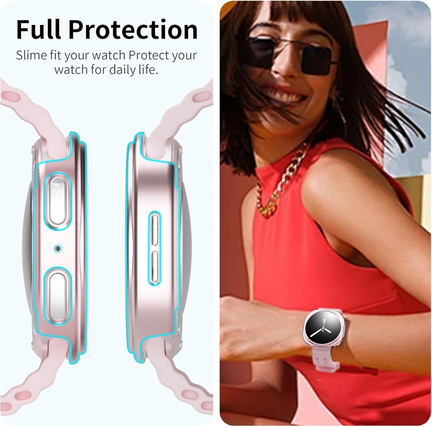 5+5 Pack Cases for Galaxy Watch 8 44mm with Bumper and Screen Protector, Mixed C