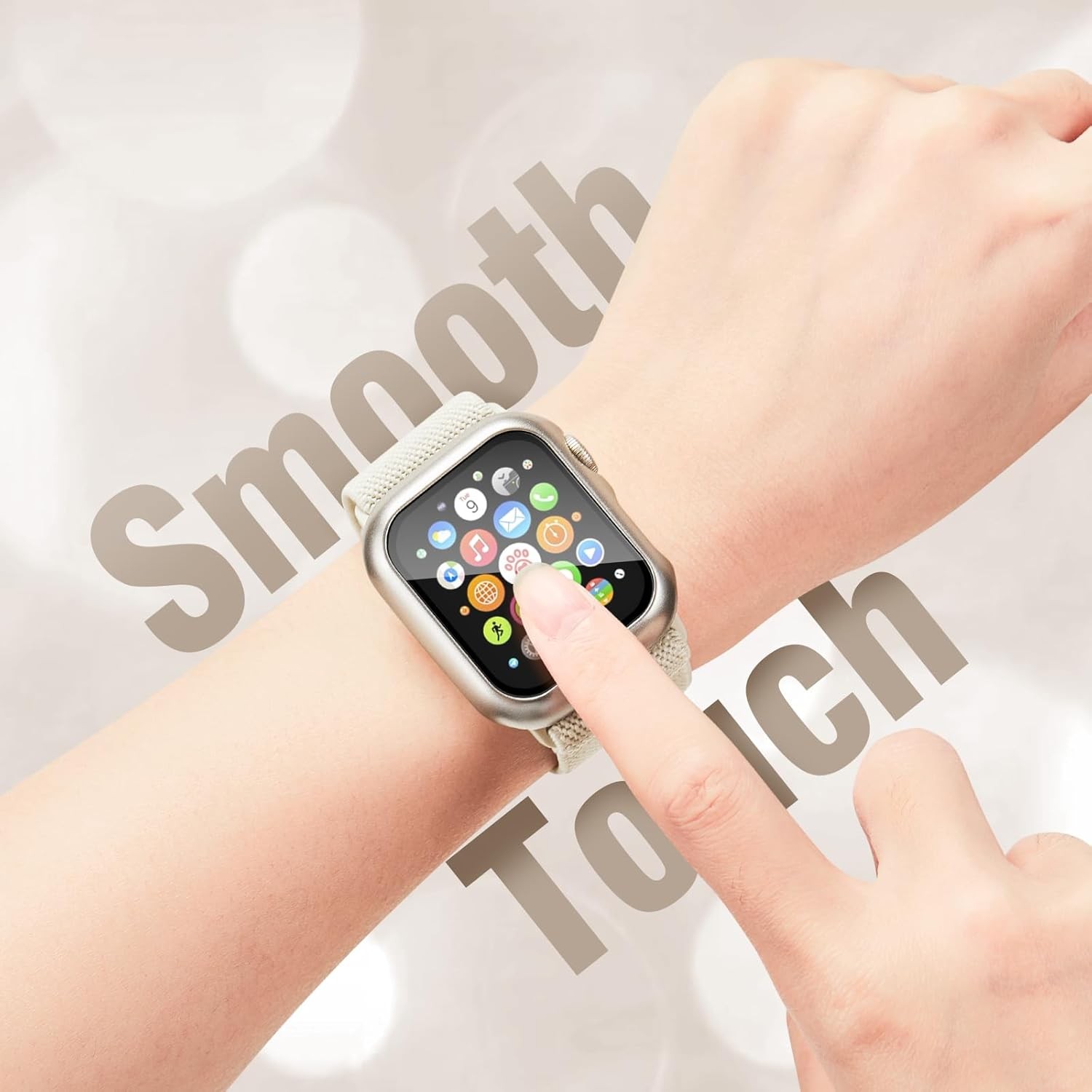 Stretchy Bands for Apple Watch 40mm 44mm 41mm 45mm Nylon Solo Loop with Screen P