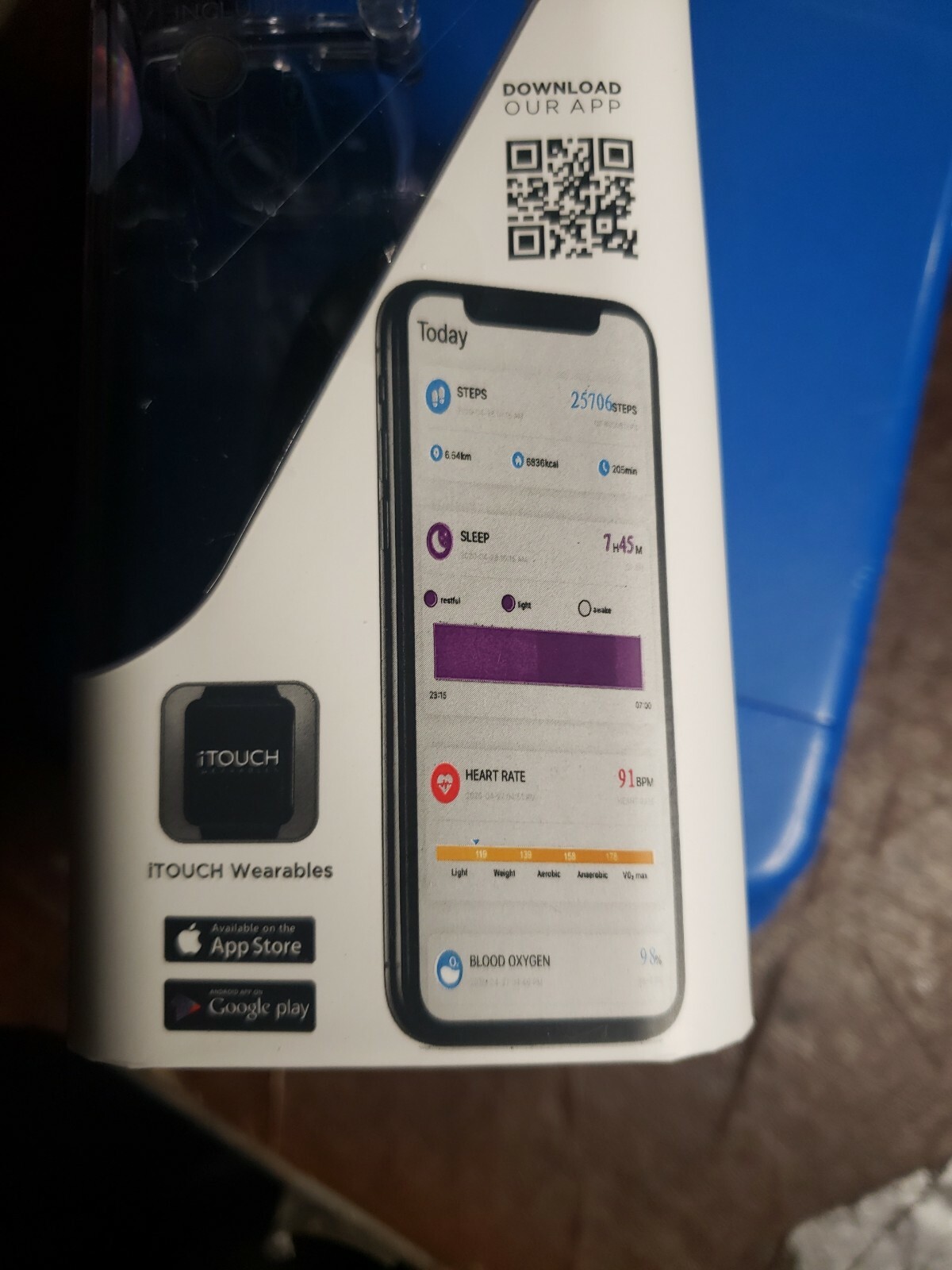iTouch Sport SmartWatch Black Band Android and iOS Compatible brand new and seal