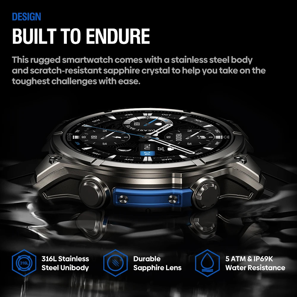 NEW 2025 Zeblaze VIBE 8 Voice Calling 1.43 AMOLED Display Smart Watch Built In