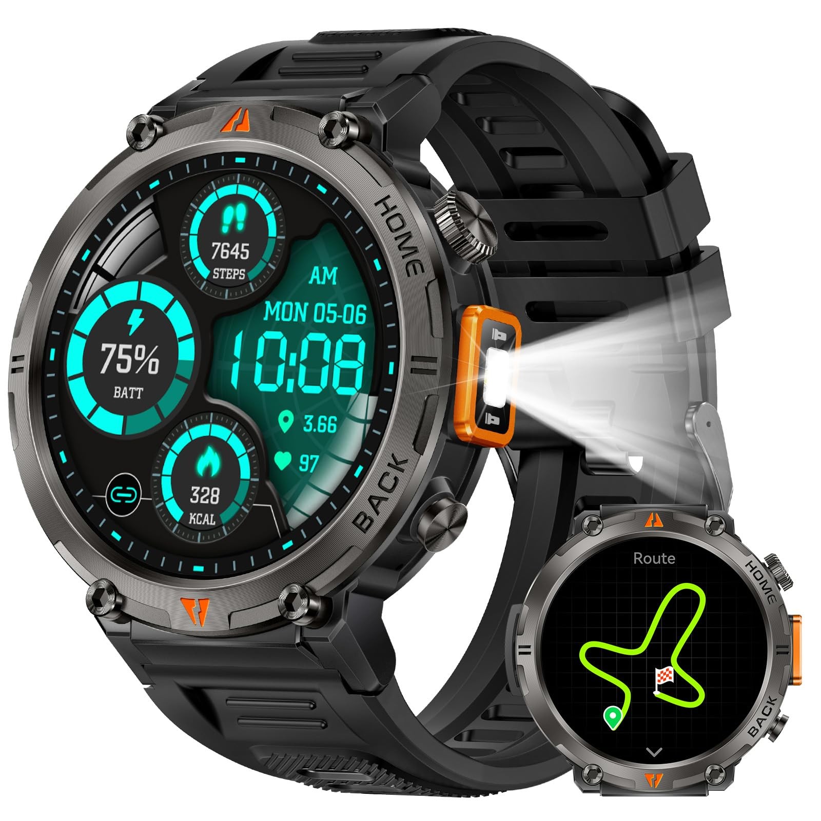 Eigiis Military Smart Watches For Men Built-In Gps Rugged Tactical Smart Watch