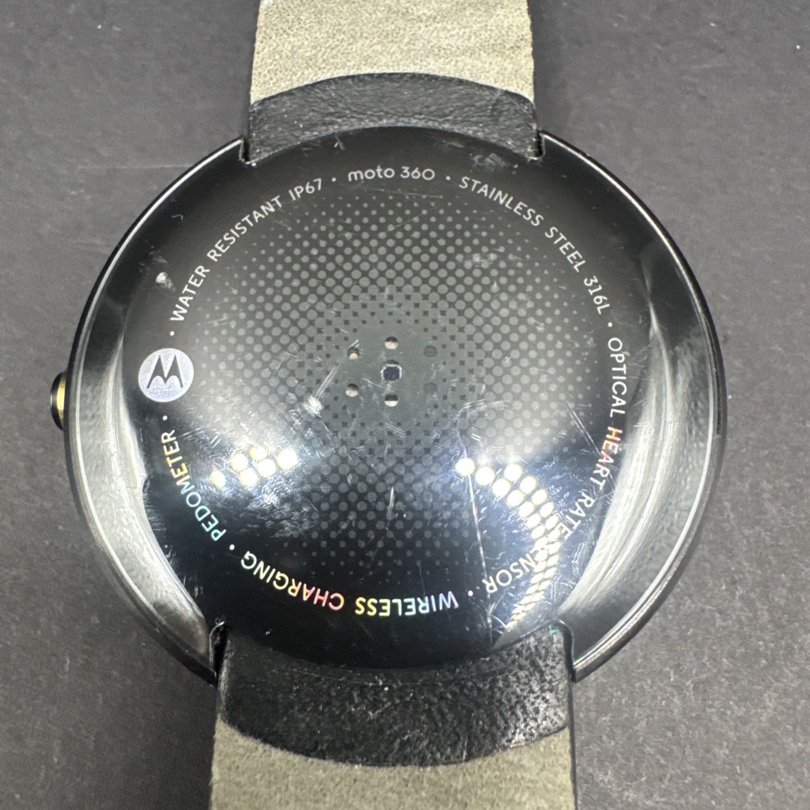 Motorola Moto 360 Smart Watch – Black Not Tested For Parts