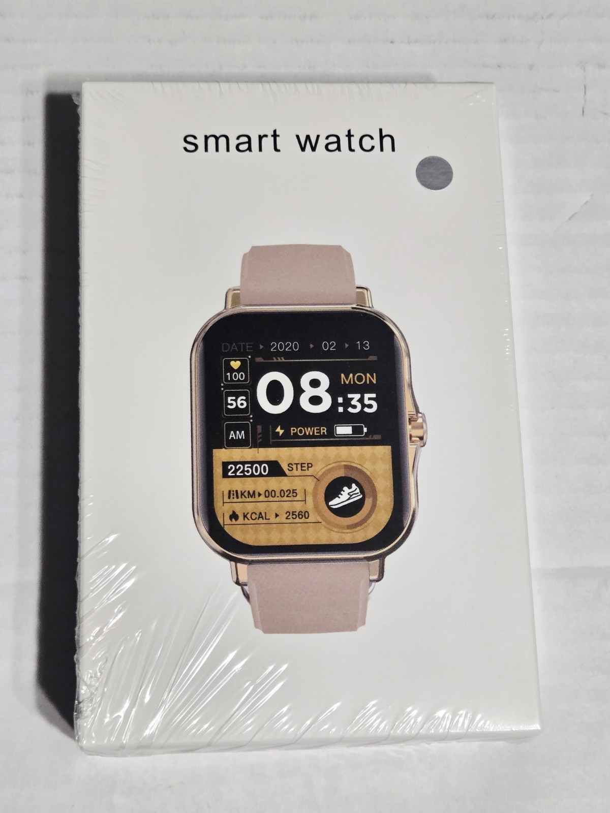 Generic Smart Watch Fitness Tracker Pink Silicone Band Sealed New In Box