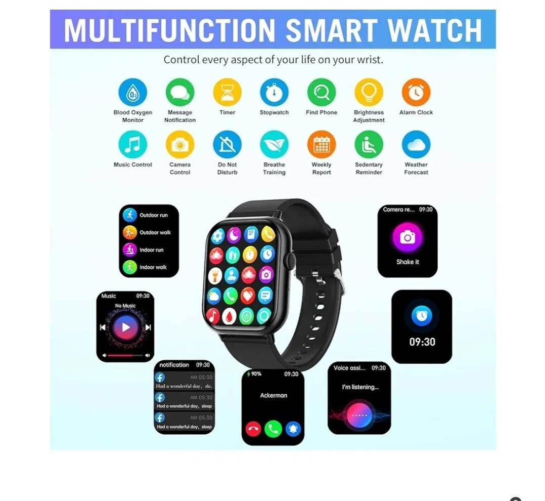 Smart Watches for Men Women (Answer/Make Call), 2.01″ HD Screen Fitness Tracker