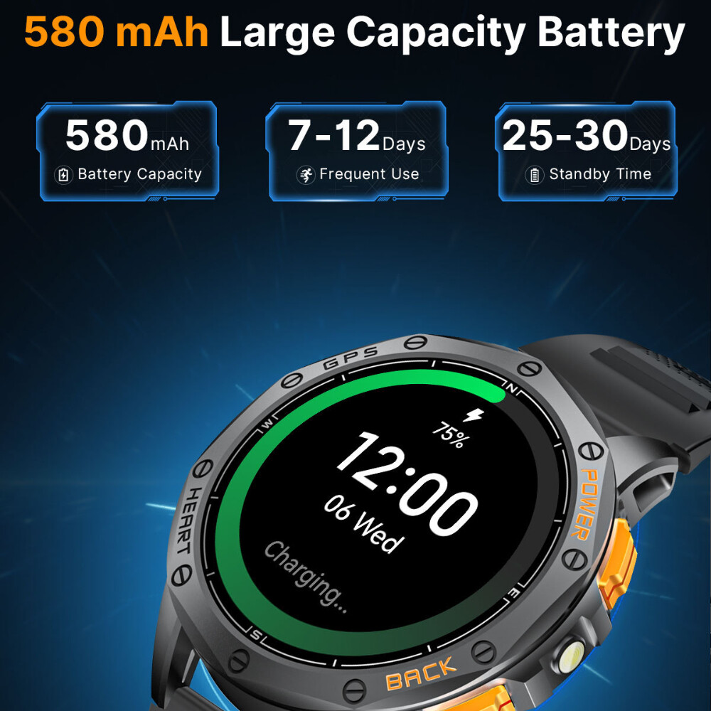 2025 Military Smart Watches (Answer/Make Calls),Built-in GPS With LED Flashlight