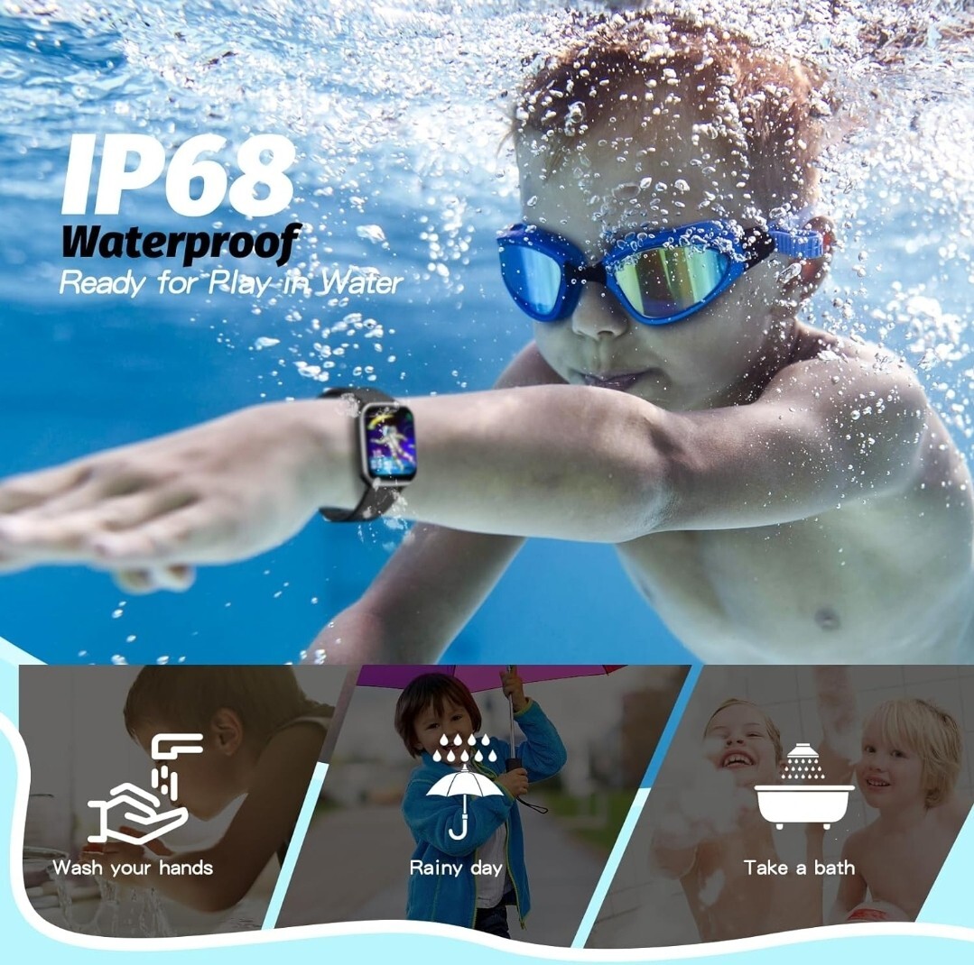 Kids Smart Watch H97PRO Girls Boys Fitness Tracker Watch for Kids 1.5 DIY Black