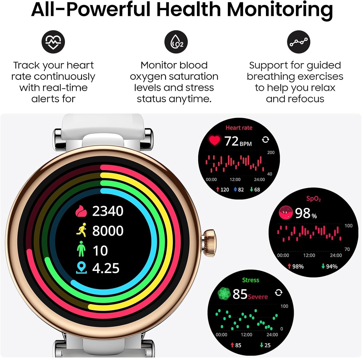 TOZO S8 AMOLED Smart Watch, 1.32″ HD Color Screen, Bluetooth Calls & Text Adults
