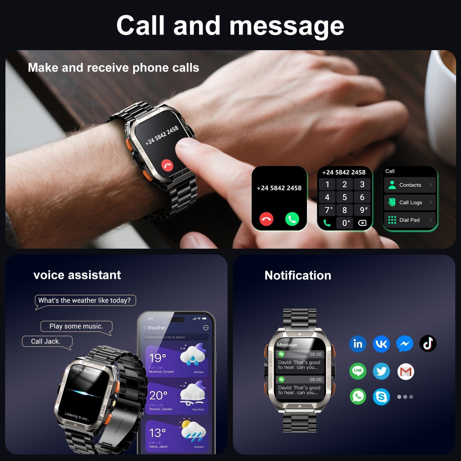 Blackview Military Rugged Smart Watch w/ GPS Position Smartwatch AI Translation