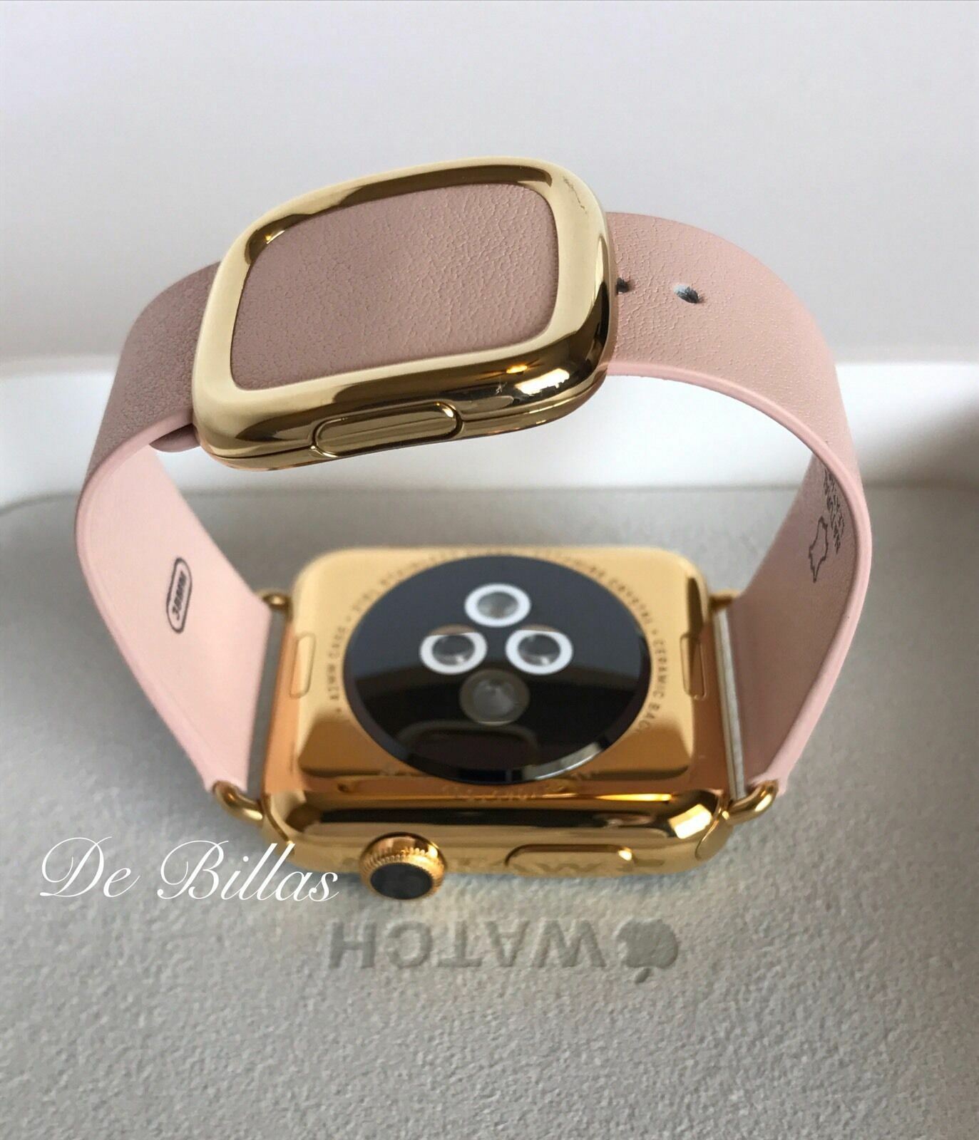 24K Gold Plated 42MM Apple Watch SERIES 2 ROSE Modern Leather Buckle Small/M