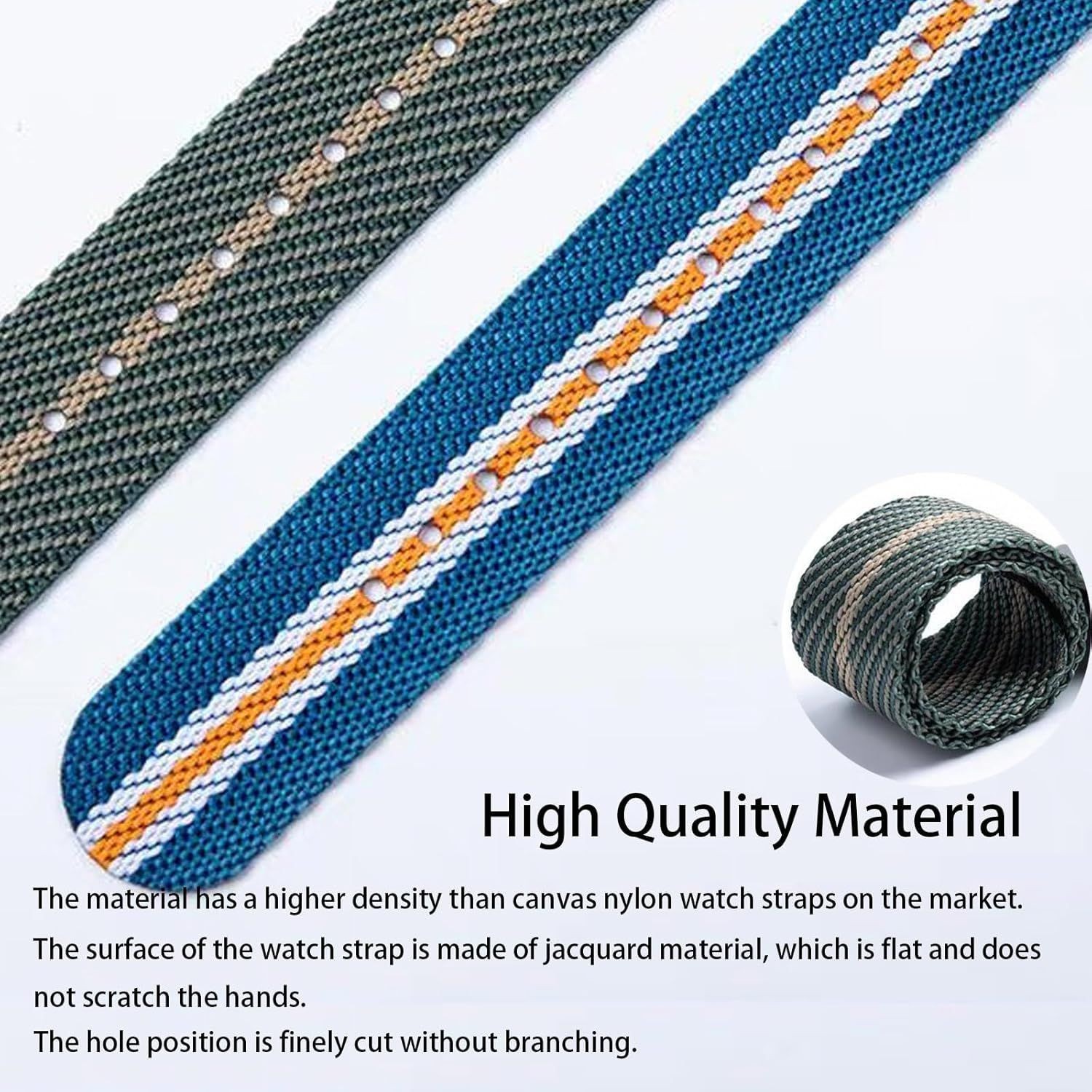 Strap Only For 18mm 20mm 22mm 24mm Nylon Double Layered Quick Release