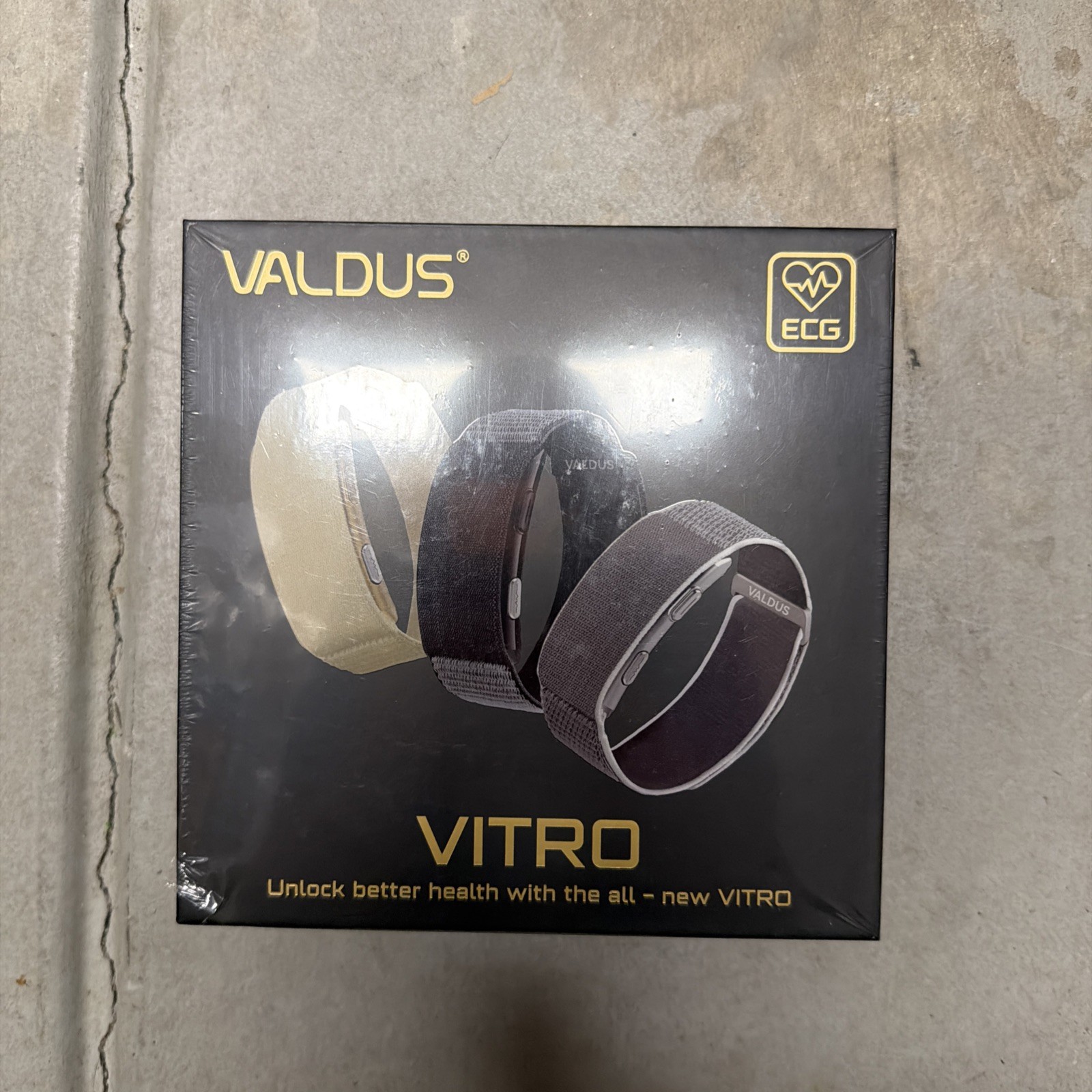 VALDUS VITRO ECG Smart Bracelet, No Screen, BP And HR Monitor GOLD