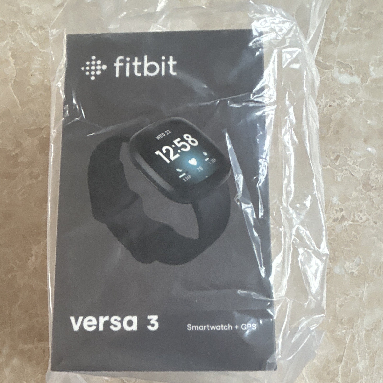 Fitbit Versa 3 GPS Smartwatch Black 40mm Silicone Band 4GB Unlocked