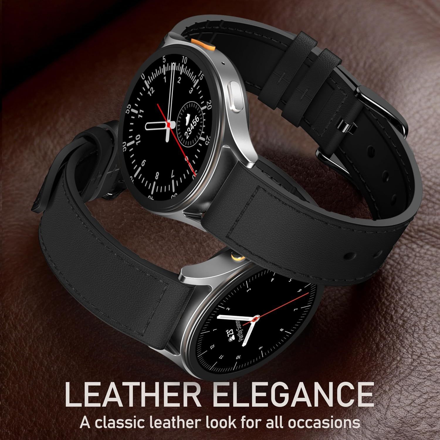 20mm Top Grain Leather Strap Compatible with Samsung Galaxy Watch 7 40mm