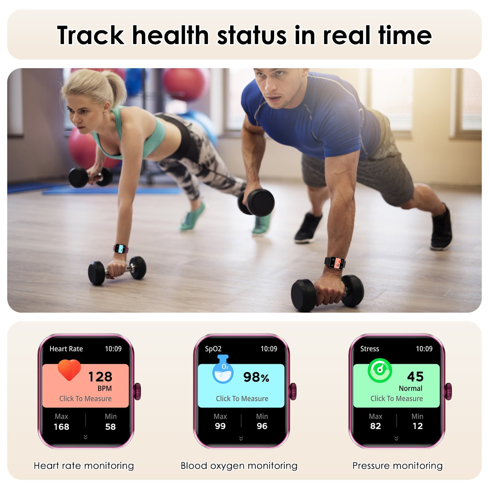 Smart Watch Women Men Fitness Tracker Blood Pressure Heart Rate Sport Watches US