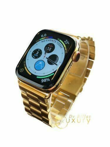 24K Gold Plated 44MM Apple Watch SERIES 4 With Gold Links Band