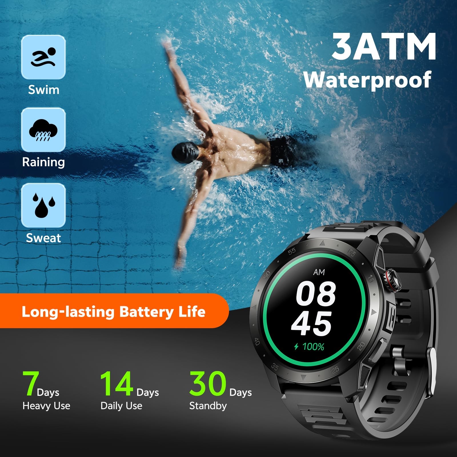 Military Smart Watches for Men Built-in GPSAnswer/Make Calls, 1.43 AMOLED Scr…