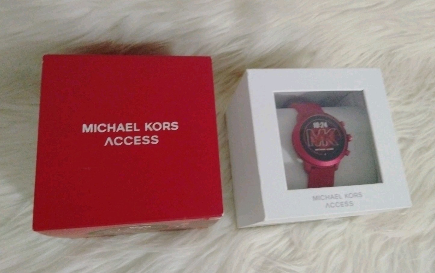 Michael Kors Access MKGO 43mm Case Red Burgund Tone with Silicone Strap(MKT5073)