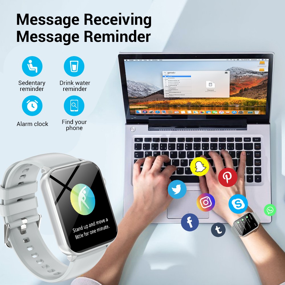Medical Fitness Smart Watch Heart Rate Sleep Monitor Activity Tracker Bluetooth