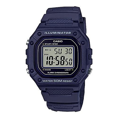 Casio Standard Digital Watch W-218H-2AV Navy Unisex Stopwatch Alarm LED