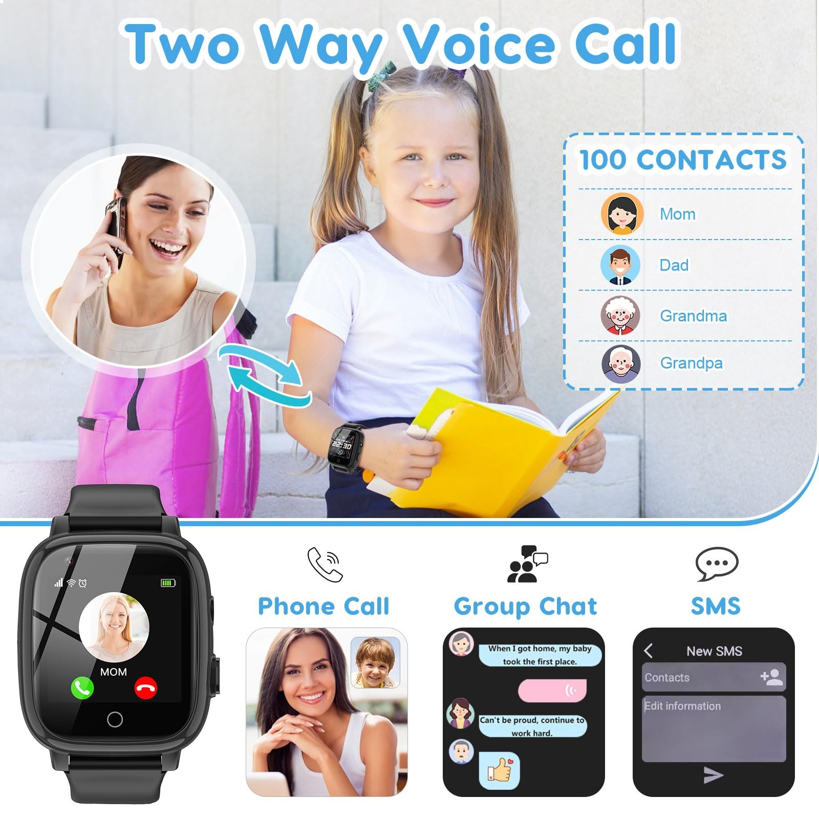 Cjc 4G Smart Watch Kids Gps Tracker Globally Applicable Texting And Calling