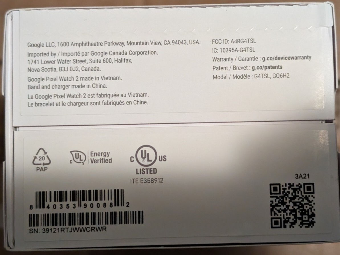 Google Pixel Watch 2 (WiFi) Polished Silver Case Porcelain Active Band [NEW]