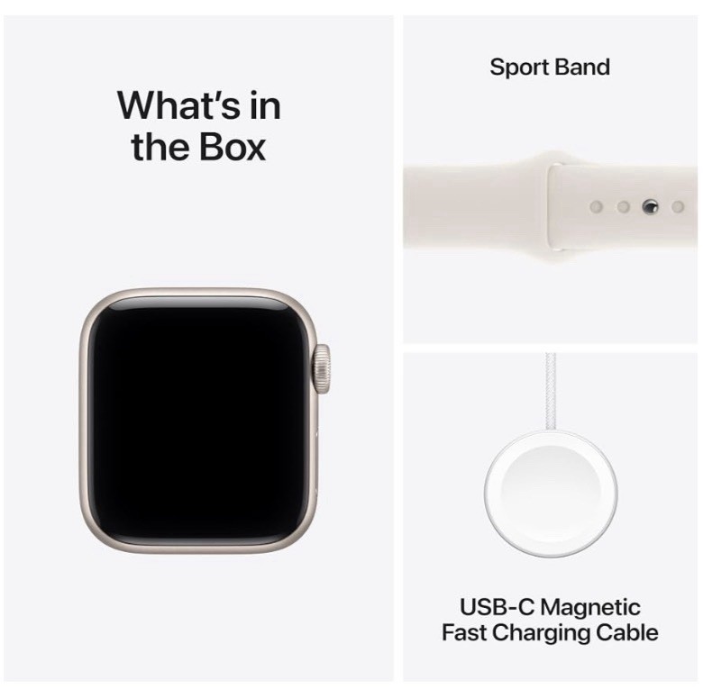 Apple Watch SE 3 40mm GPS Starlight Aluminum Case Starlight Sport Band S/M NEW!!