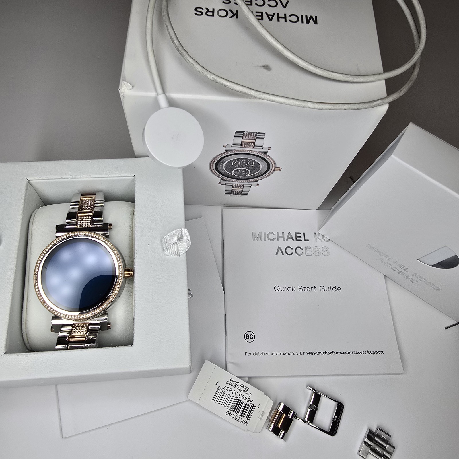 Michael Kors Access Sofie Pav Two-Tone Smartwatch Silver MKT5040 BATTERY ISSUE
