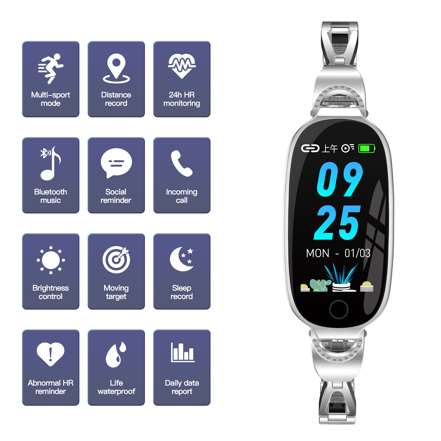 2025 Smart Watch For Women/Ladies Heart Rate&Sleep Monitor IP67 Fitness Tracker