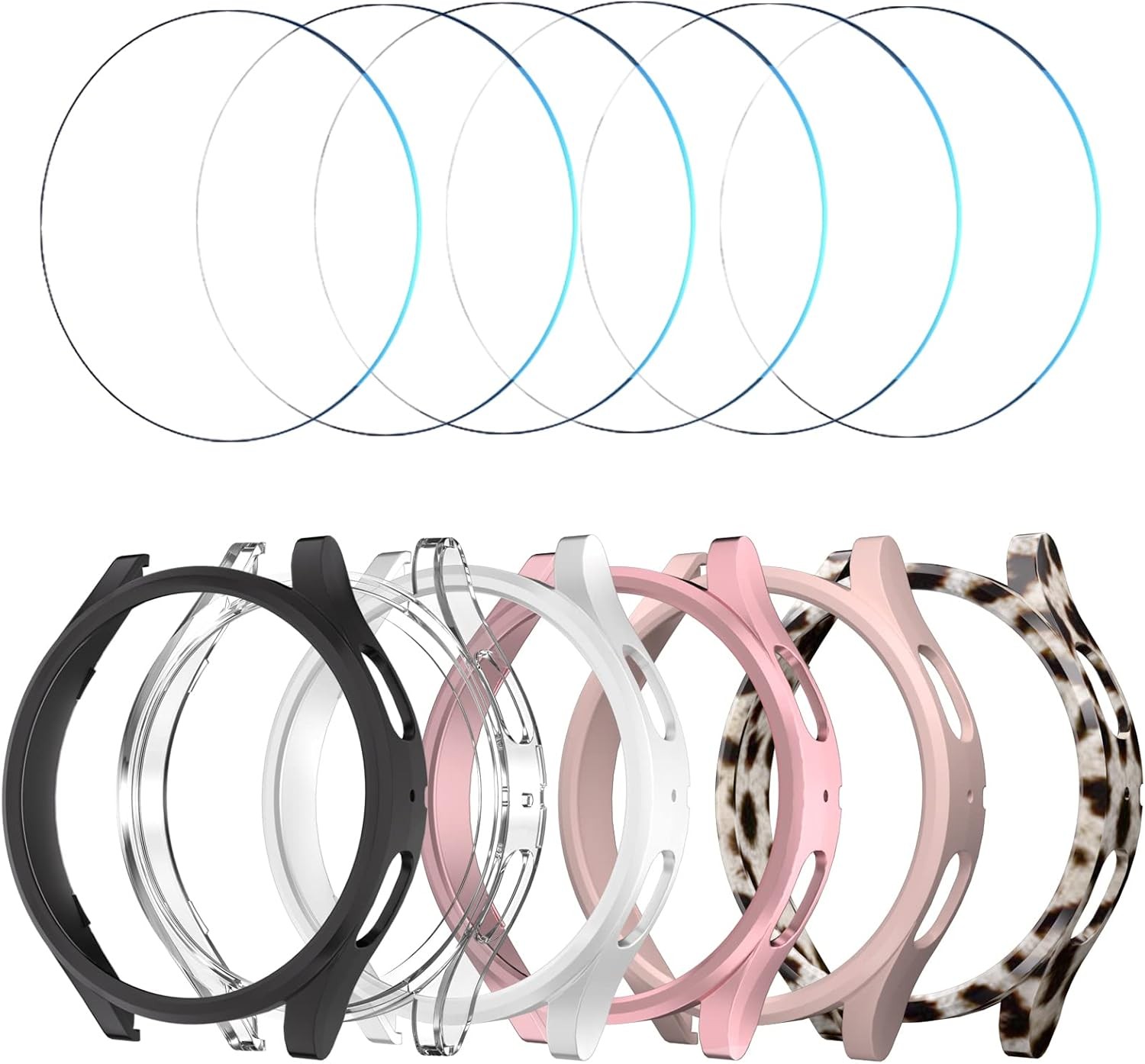 6+6 Pack Screen Protector Case for Samsung Galaxy Watch 5 40mm Bubble Free Bumpe