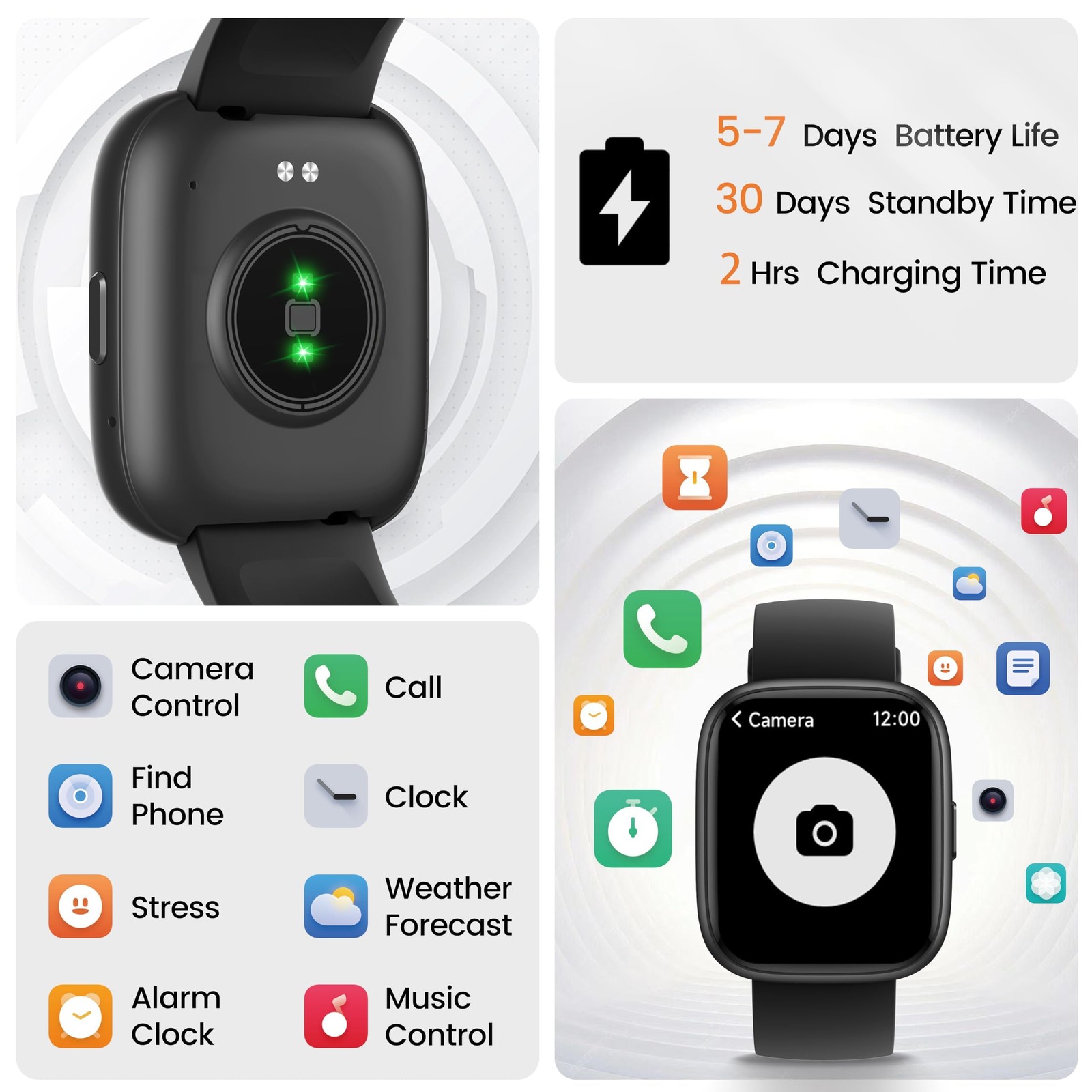 Smart Watch with Alexa Built-in, 1.83″ HD Touchscreen Fitness Tracker with Bl…