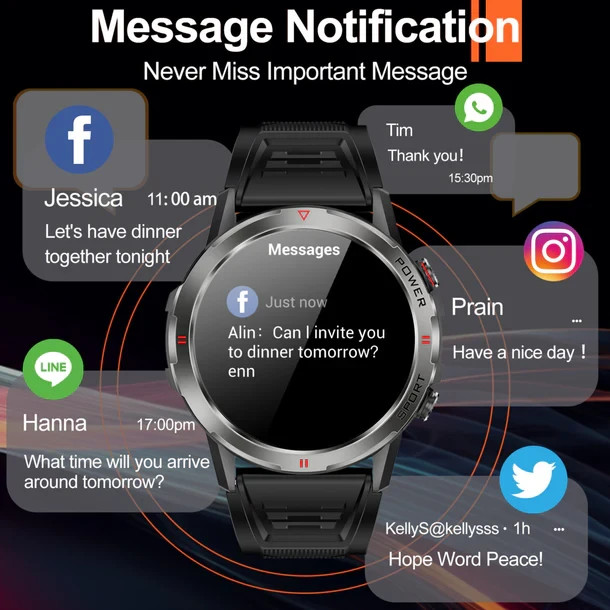 Weofly Explorer Navy 1.43″ AMOLED Display Bluetooth Call Waterproof Sport Watch