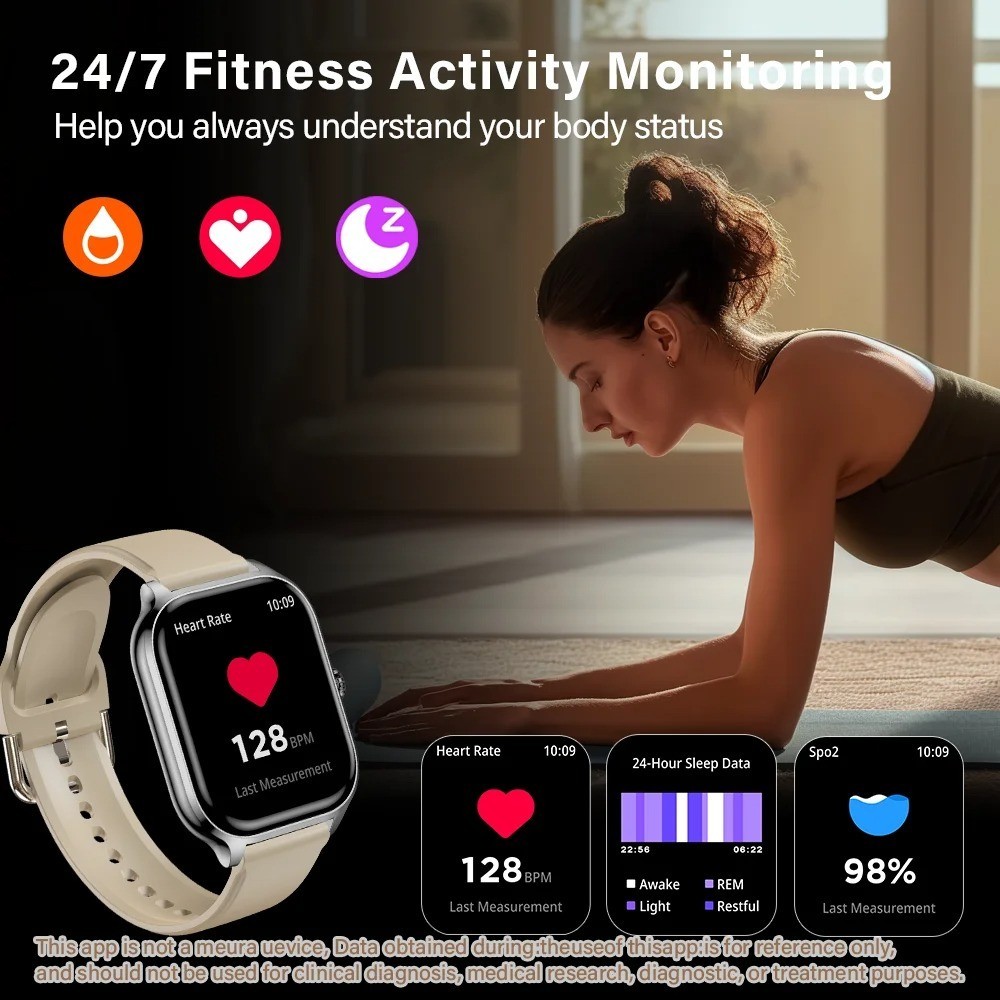 LAXASFIT New 2.01 Inch Smart Watch Man Woman Gift Full Touch Screen Sports Fitne
