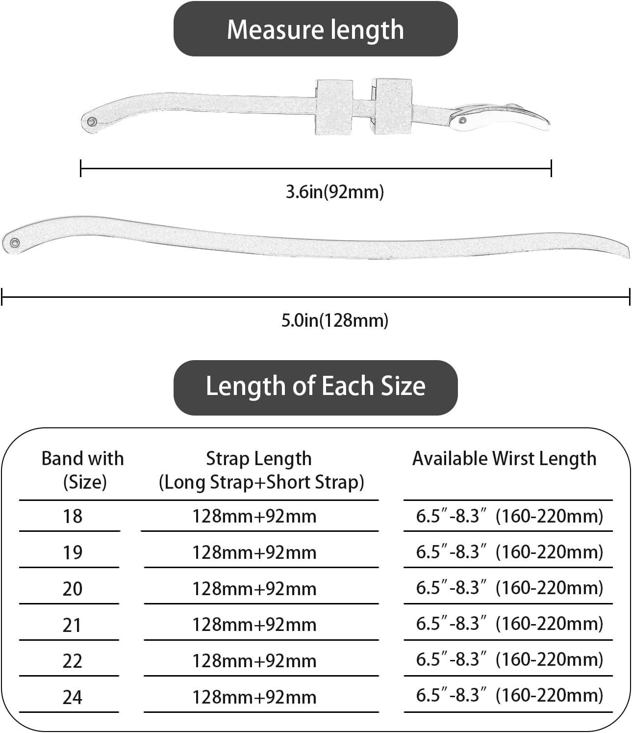 Strap Only For Smart Watch 18mm 19mm 20mm 21mm 22mm 24mm Silicone Waterproof
