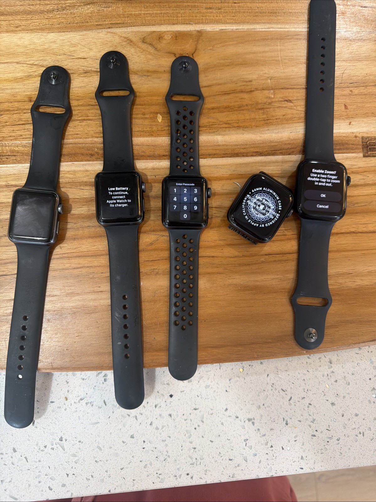 5x Apple Watch Mixed Lot – Locked/Untested – For Parts or Repair Only