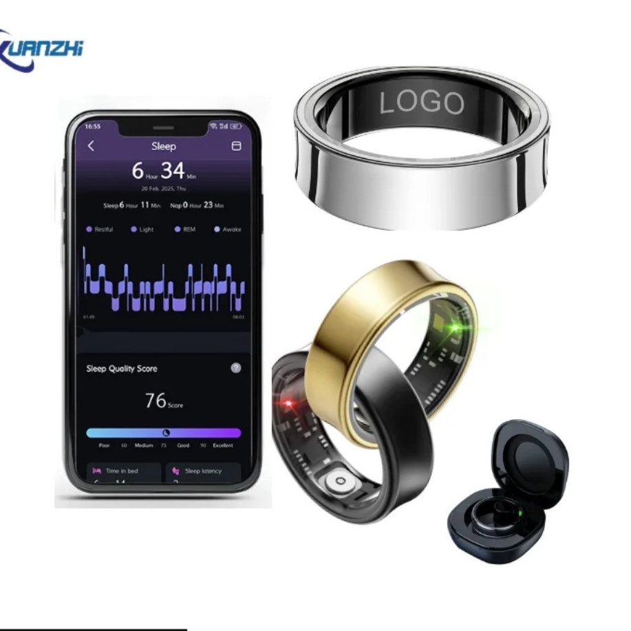 XUANZHI K3 Smart Ring Titanium Black, 5ATM Waterproof, 16.5mm, Android