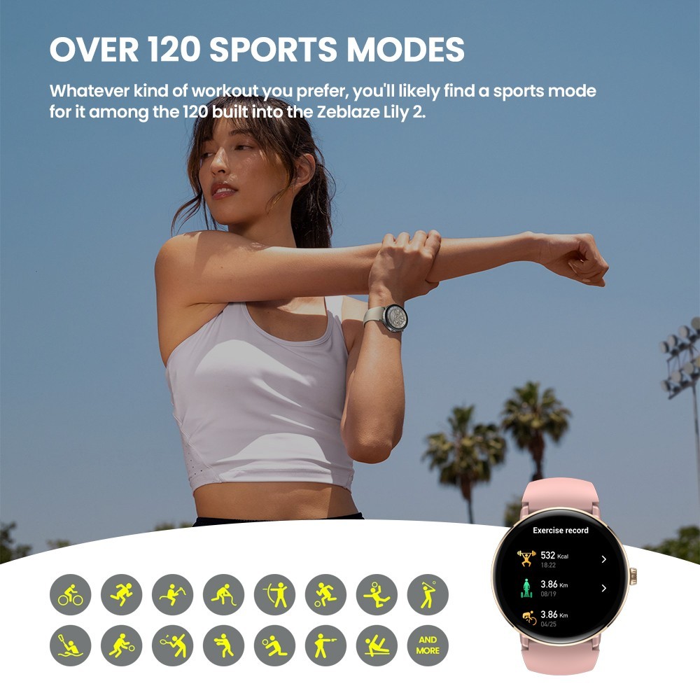 Zeblaze Lily 2 Voice Calling Female Smartwatch 1.2″ AMOLED Screen Sport Watch
