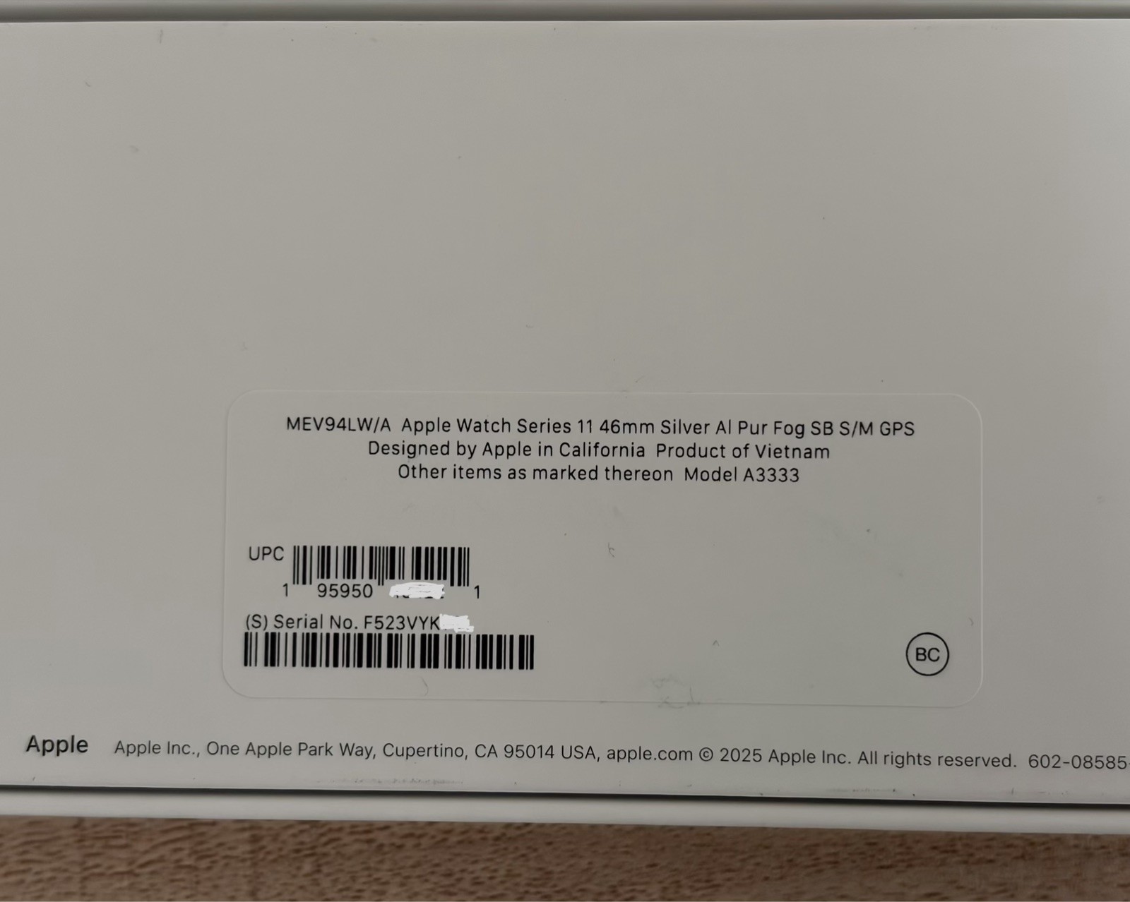 Apple Watch Series 11 46mm GPS, Silver OPEN BOX (Never Used)