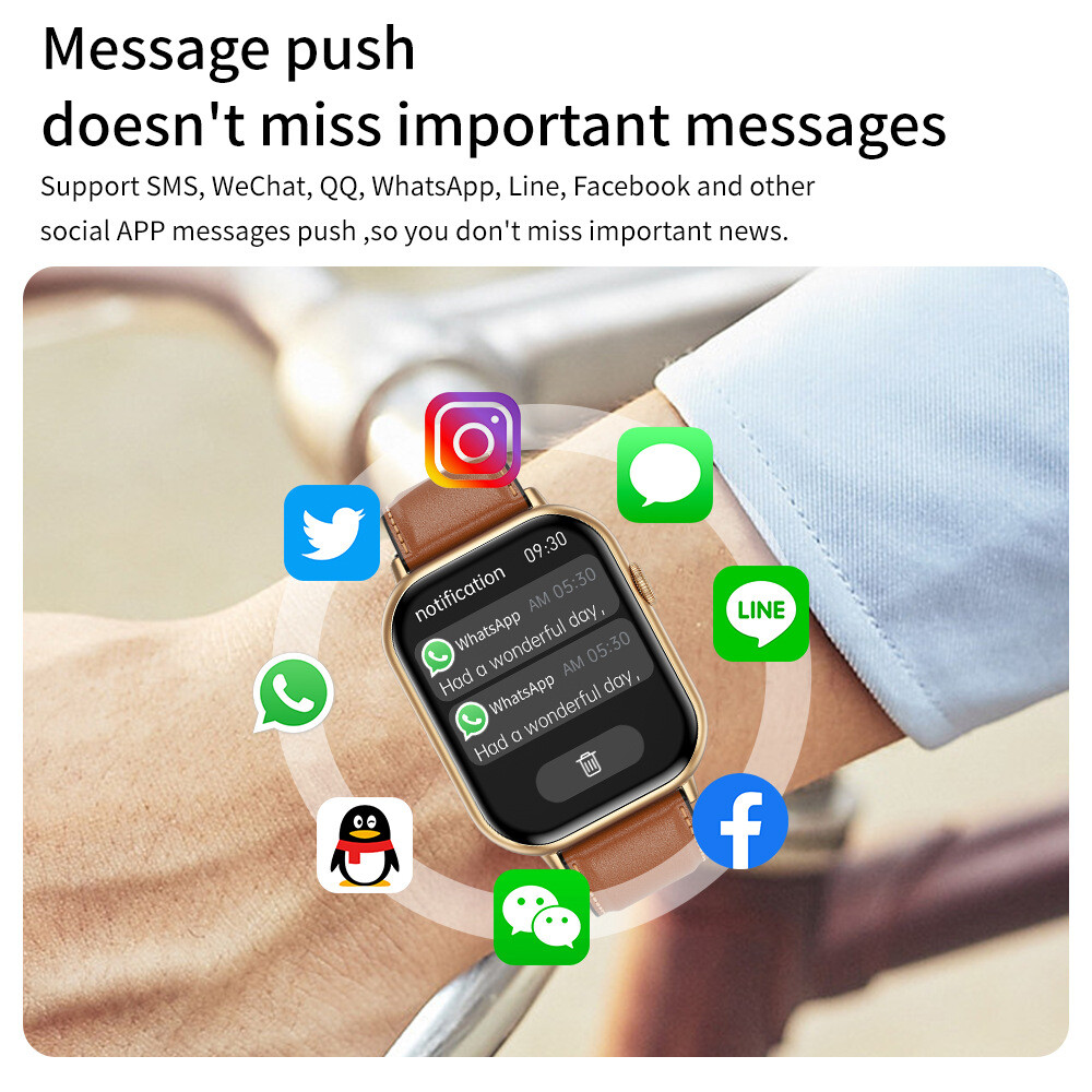 Fitness Blood Pressure Heart Rate Monitor Calorie Step Smart Watch Call