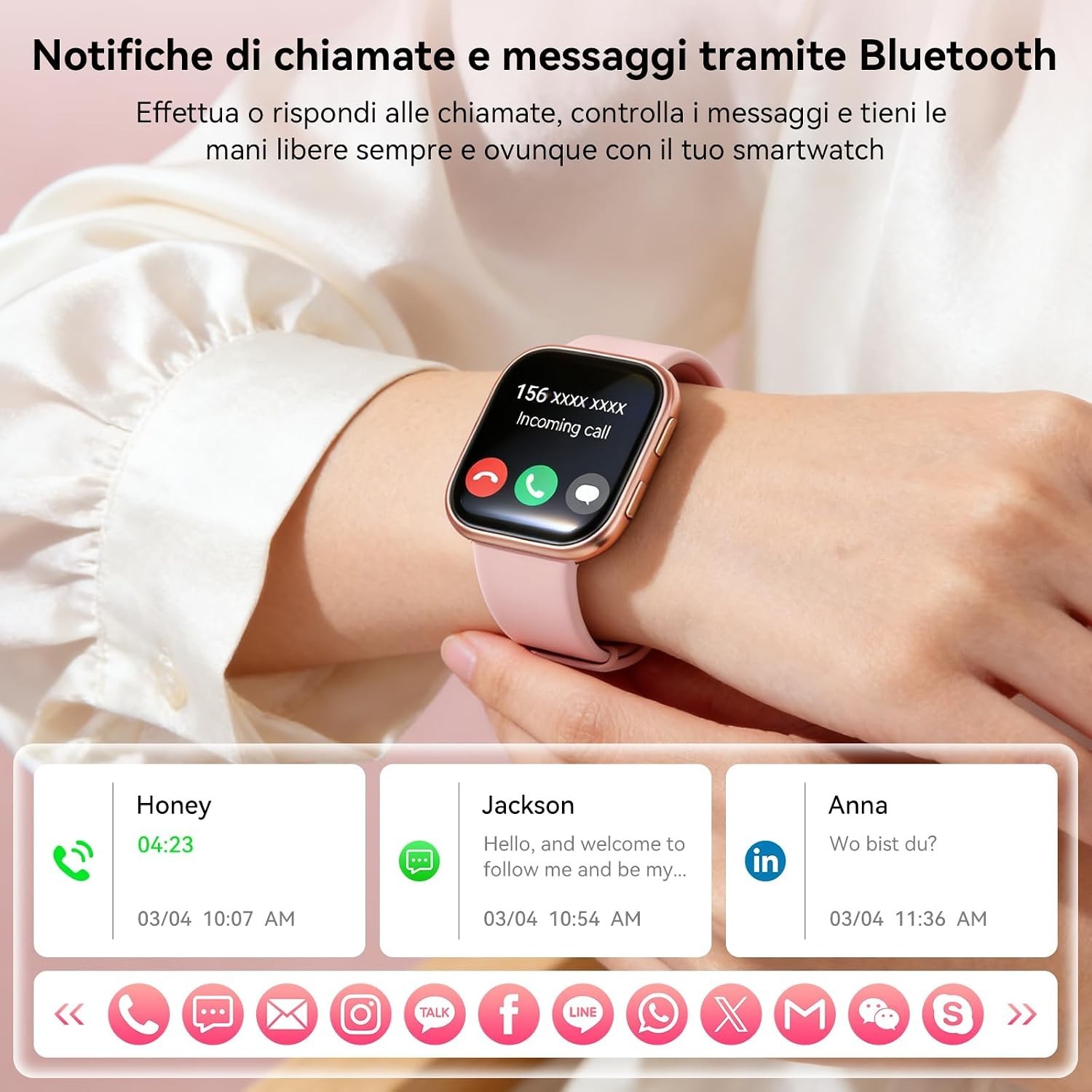 Smartwatch, 7 Straps—Perfect Gift for Women, 1.83 Inch Smartwatch Bluetooth