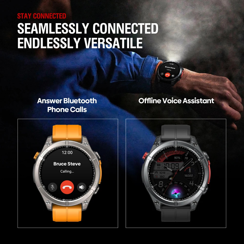 Zeblaze Stratos 4 GPS Smart Watch 1.43″ AMOLED Compass Flashlight 5ATM