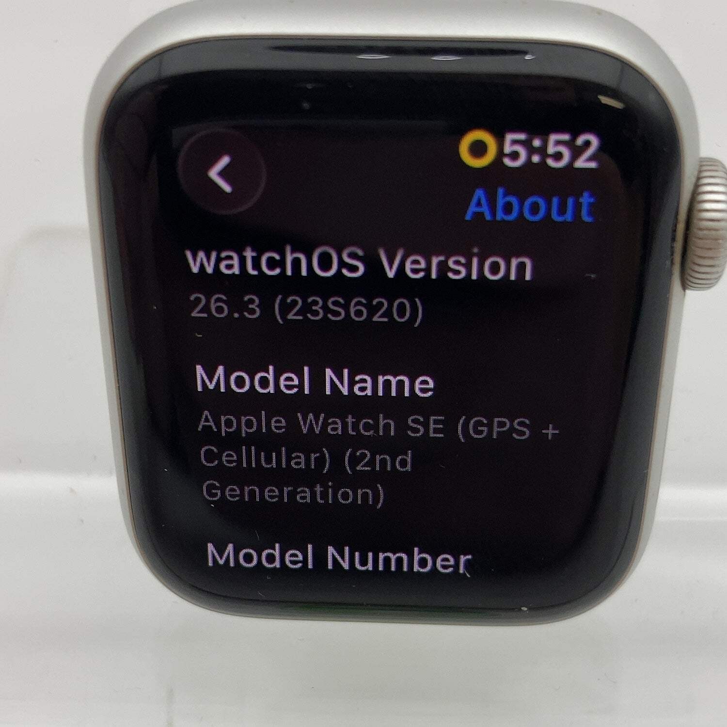 GPS Only Apple Watch SE 2nd Gen 40MM Silver Aluminum MNTP3LL/A Face Only