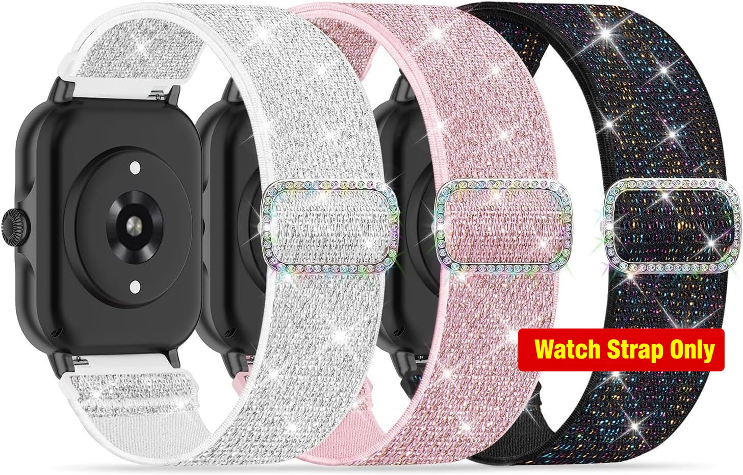 3 Pack Nylon Strap Compatible with Fitpolo Smart Watch 22mm Soft Elastic