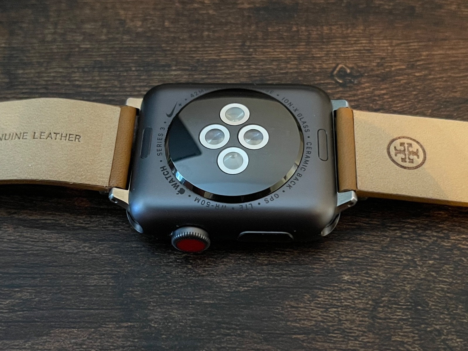 Apple Watch Series 3 42mm Space Gray Aluminum Case With Tan Leather Band (GPS)