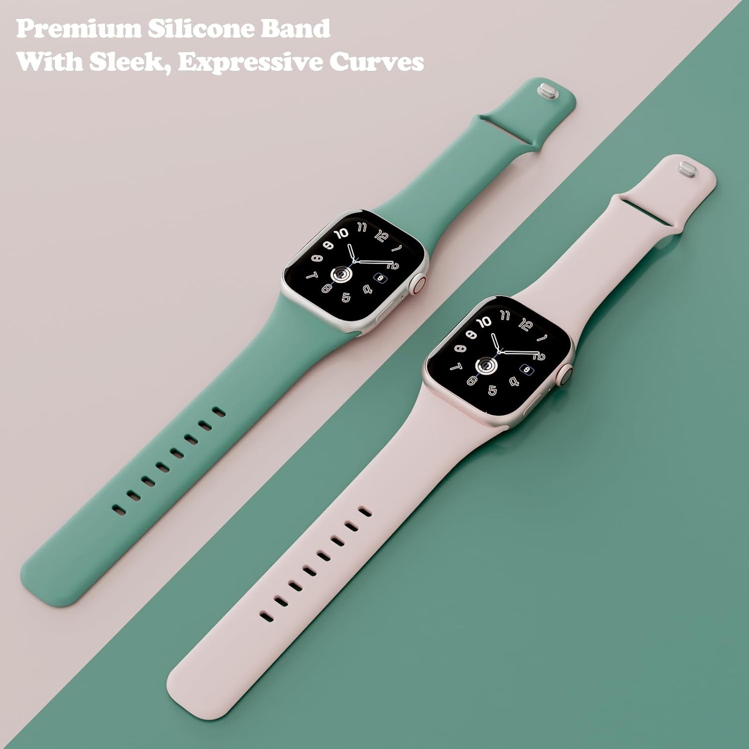 Soft Silicone Strap Compatible with Apple Watch Series 10/9/8 38mm 40mm 41mm