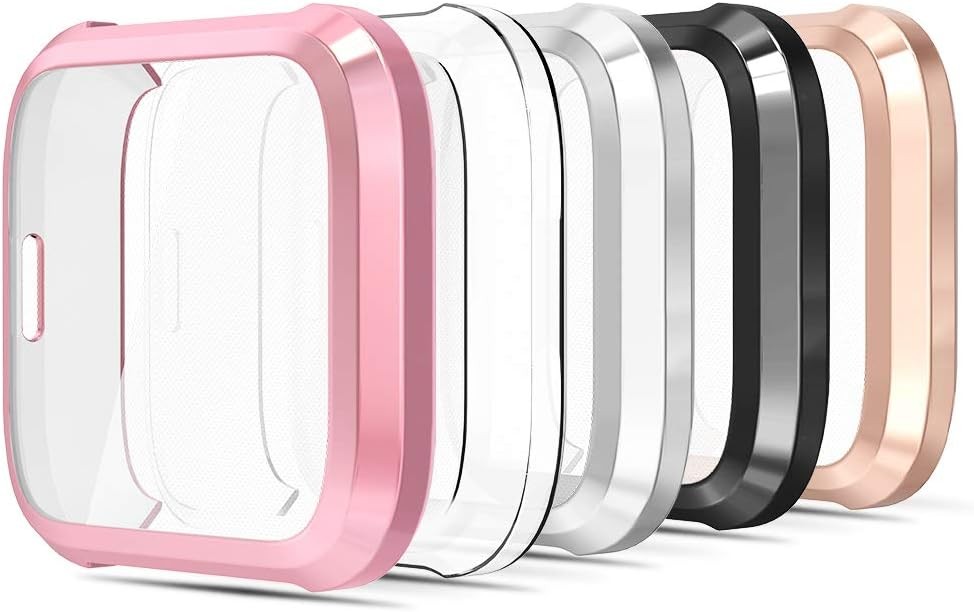 5 Screen Protector Case for Fitbit Versa Lite Full Protection Soft TPU Bumper
