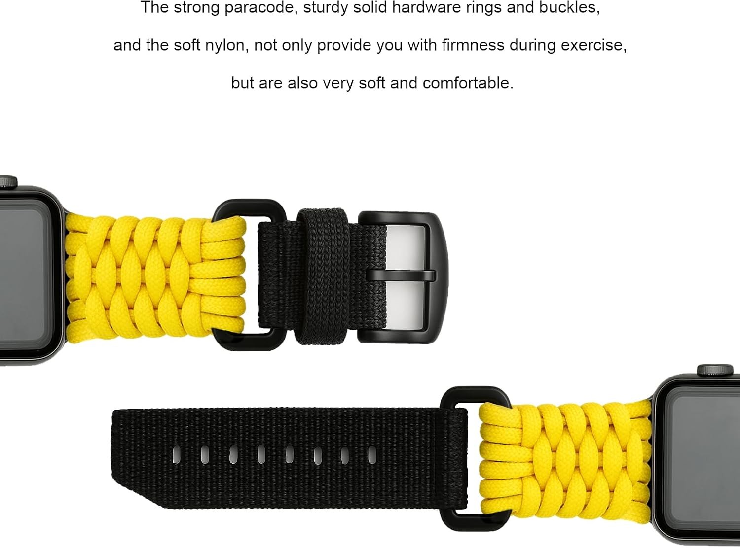 Paracord Band for Apple Watch Ultra 49mm 46mm 45mm 44mm 42mm, Breathable Nylon S