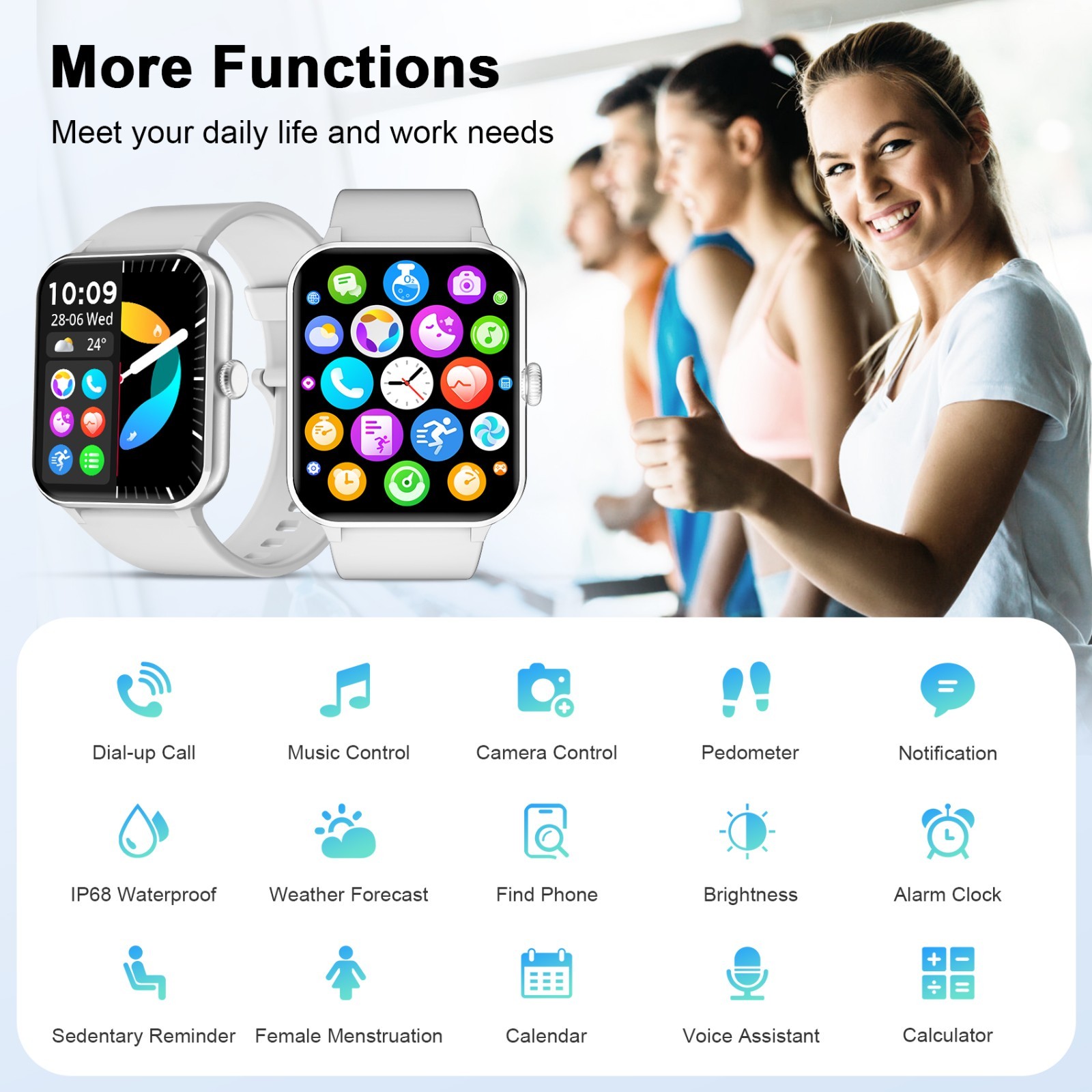 2026 Smart Watch For Men/Women, Waterproof Smartwatch Bluetooth iPhone Samsung