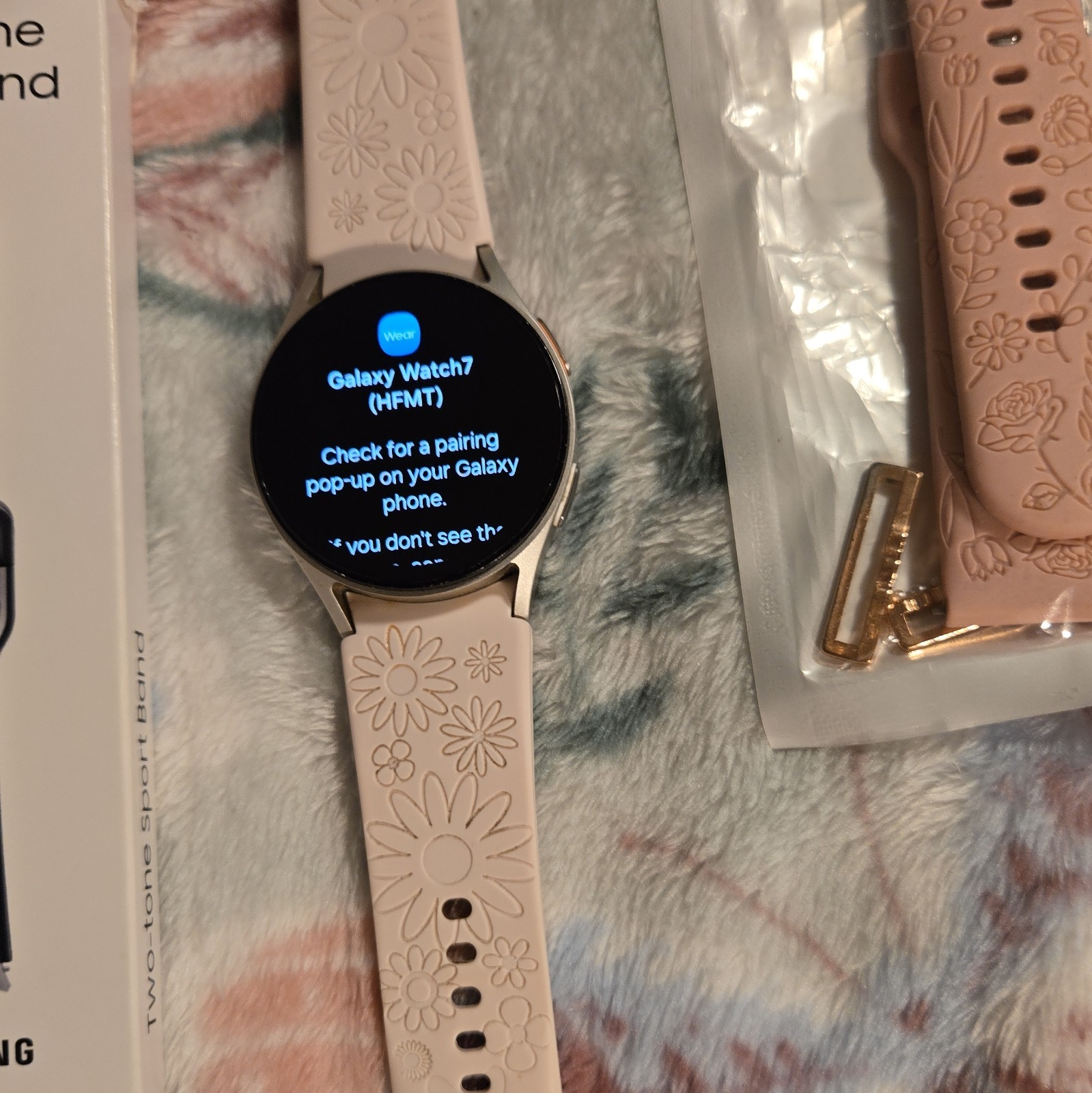 Samsung Galaxy Watch7 40mm Silver GPS Sapphire 5 ATM 32GB Wear OS Pink Band
