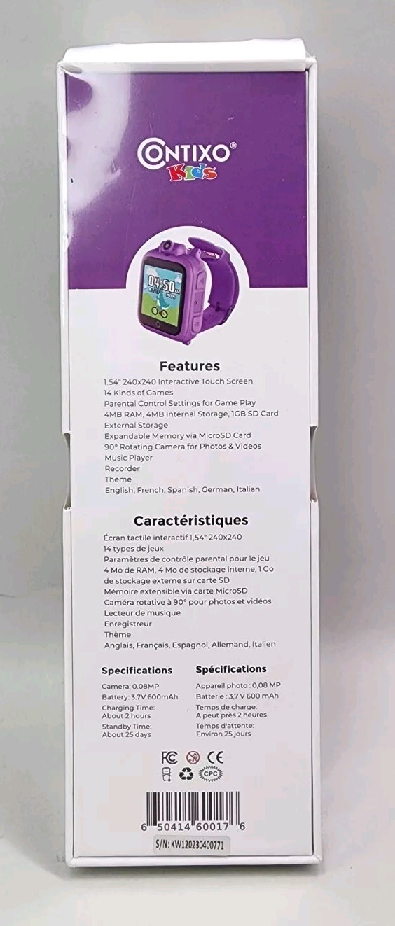 Contixo KW1 Kids 1.54″ Smart Watch 14 Educational Games, HD Touch Screen &Camera